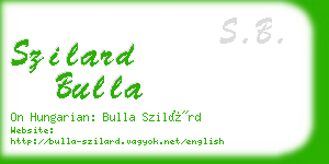 szilard bulla business card